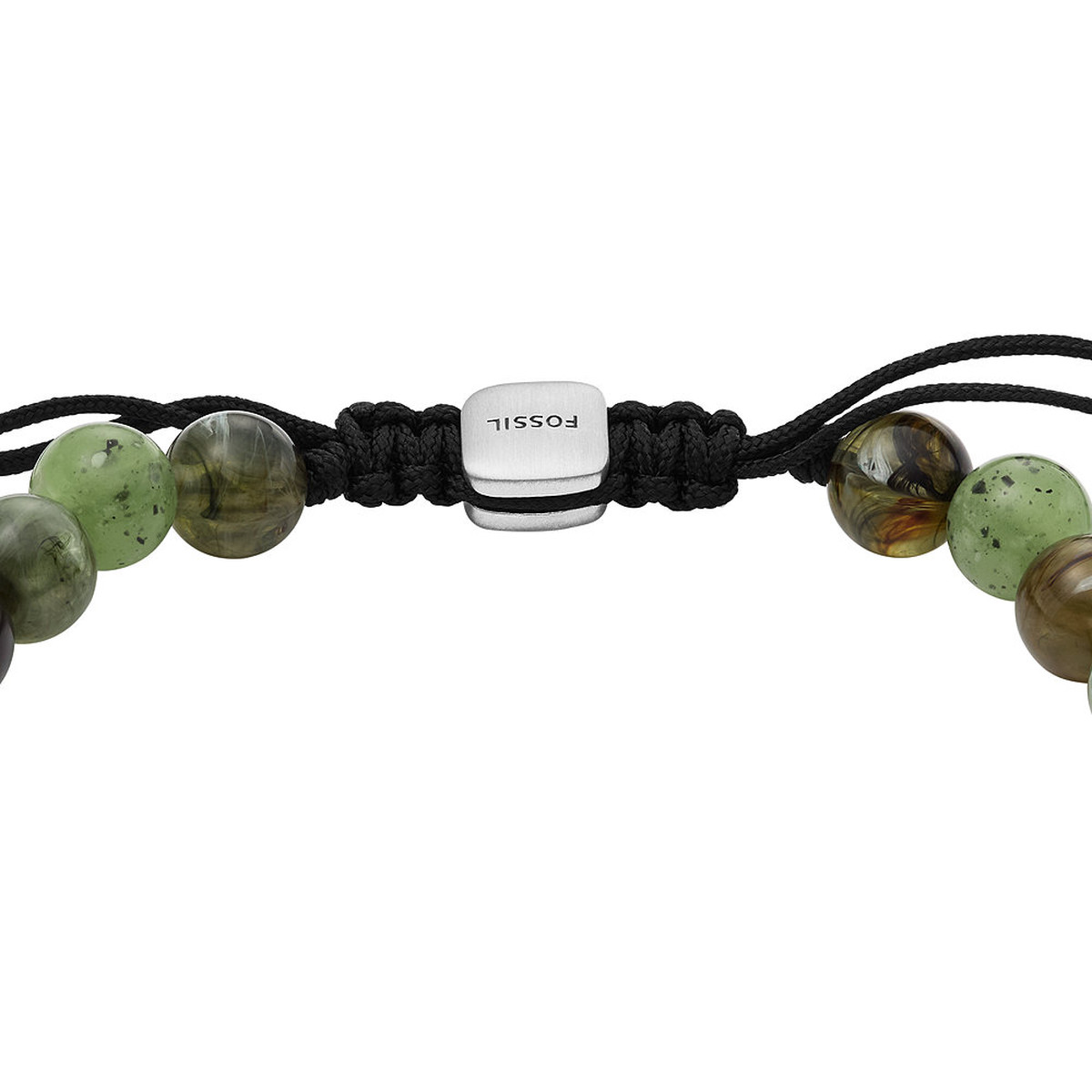 Bracelet FOSSIL acrylique argent vert marron longueur 25 cm - vue D1