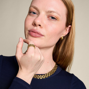 Necklace FOSSIL stainless steel yellow gold 46cm