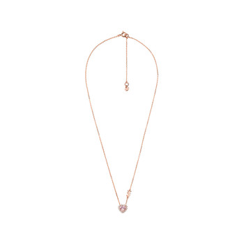 Collier MICHAEL KORS argent doré rose oxyde de zirconiums longueur 46cm