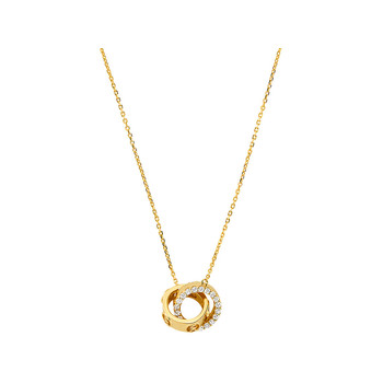 Ketting MICHAEL KORS zilver goud geel zirkonium lengte 46cm