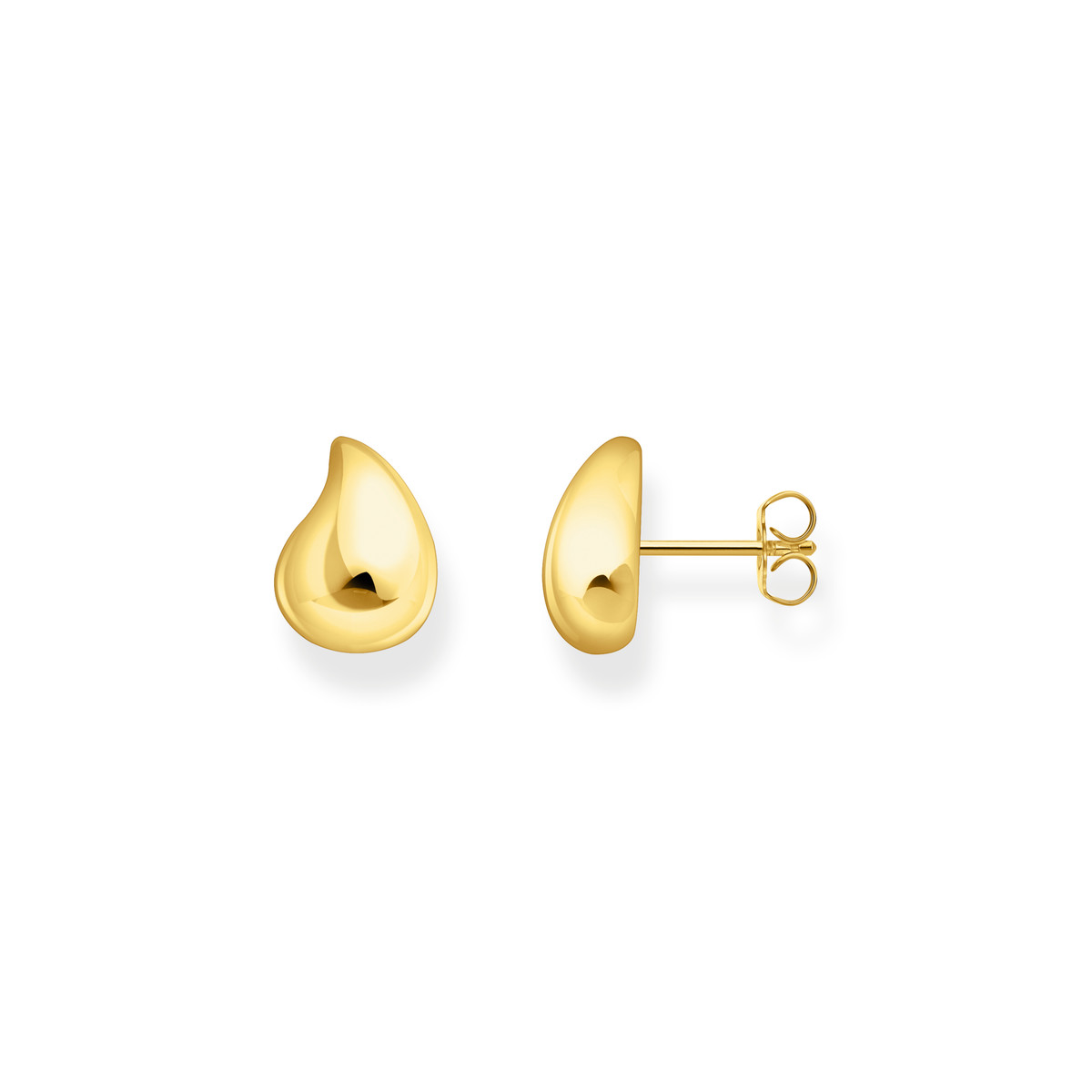 Boucles d'oreilles Thomas Sabo argent doré forme organique
