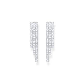 Gray silver earrings