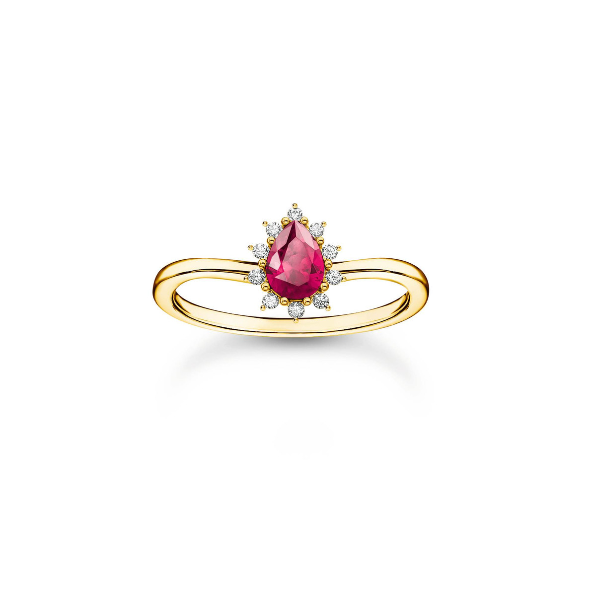 Bague plaque or vintage romance avec zircon
