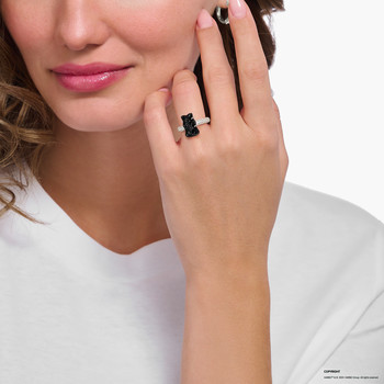 Bague argent gris