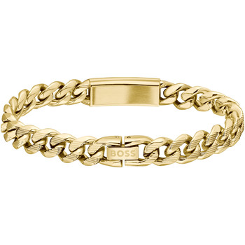 Bracelet BOSS Kassy emblem acier doré longueur 19 cm