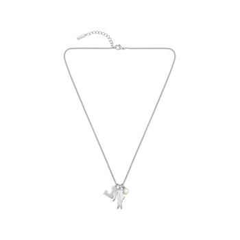 Collier LACOSTE umpire acier vert longueur 60 cm