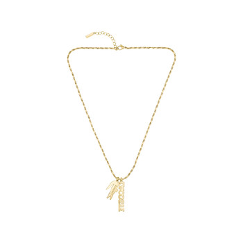 Collier LACOSTE umpire acier doré vert longueur 60 cm
