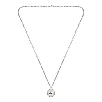 Collier LACOSTE matchpoint acier doré perles longueur 60 cm
