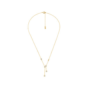 Michael Kors zilver en goud zirkoonoxide halsketting 40 cm