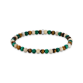 Bracelet argent pierre synthétiques vert 19 cm