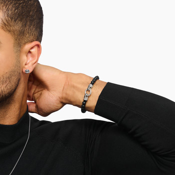 Bracelet THOMAS SABO argent obsidiennes noir