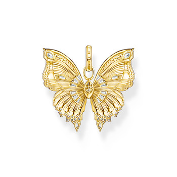 Pendentif THOMAS SABO argent doré jaune papillon oxyde de zirconiums