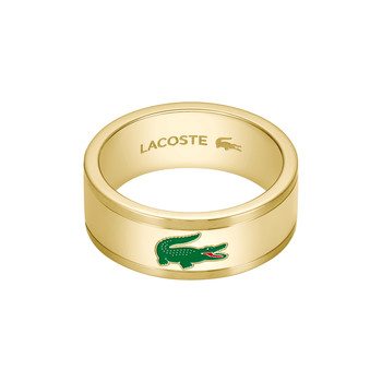 Bague LACOSTE arthor acier inoxydable doré