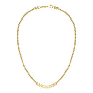 Chaine LACOSTE script acier inoxydable doré