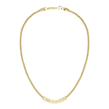 Chaine LACOSTE script acier inoxydable doré