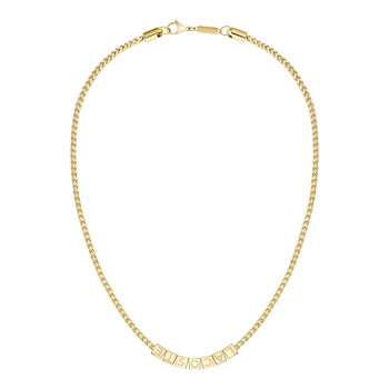 Chaine LACOSTE script acier inoxydable doré