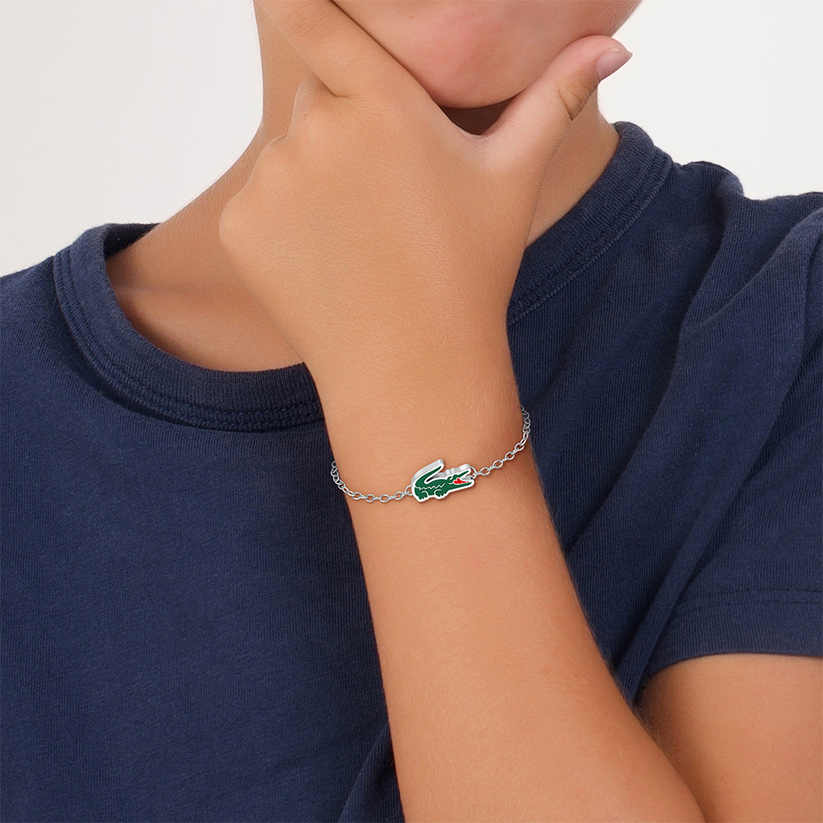 Bracelet LACOSTE CUTIE CROC acier inoxydable - vue porté 1
