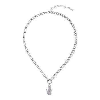 Chaine LACOSTE crocodile acier inoxydable bicolore