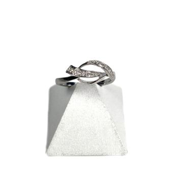 Bague d'occasion or 375 blanc diamant