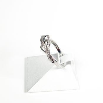 Bague d'occasion or 375 blanc diamant