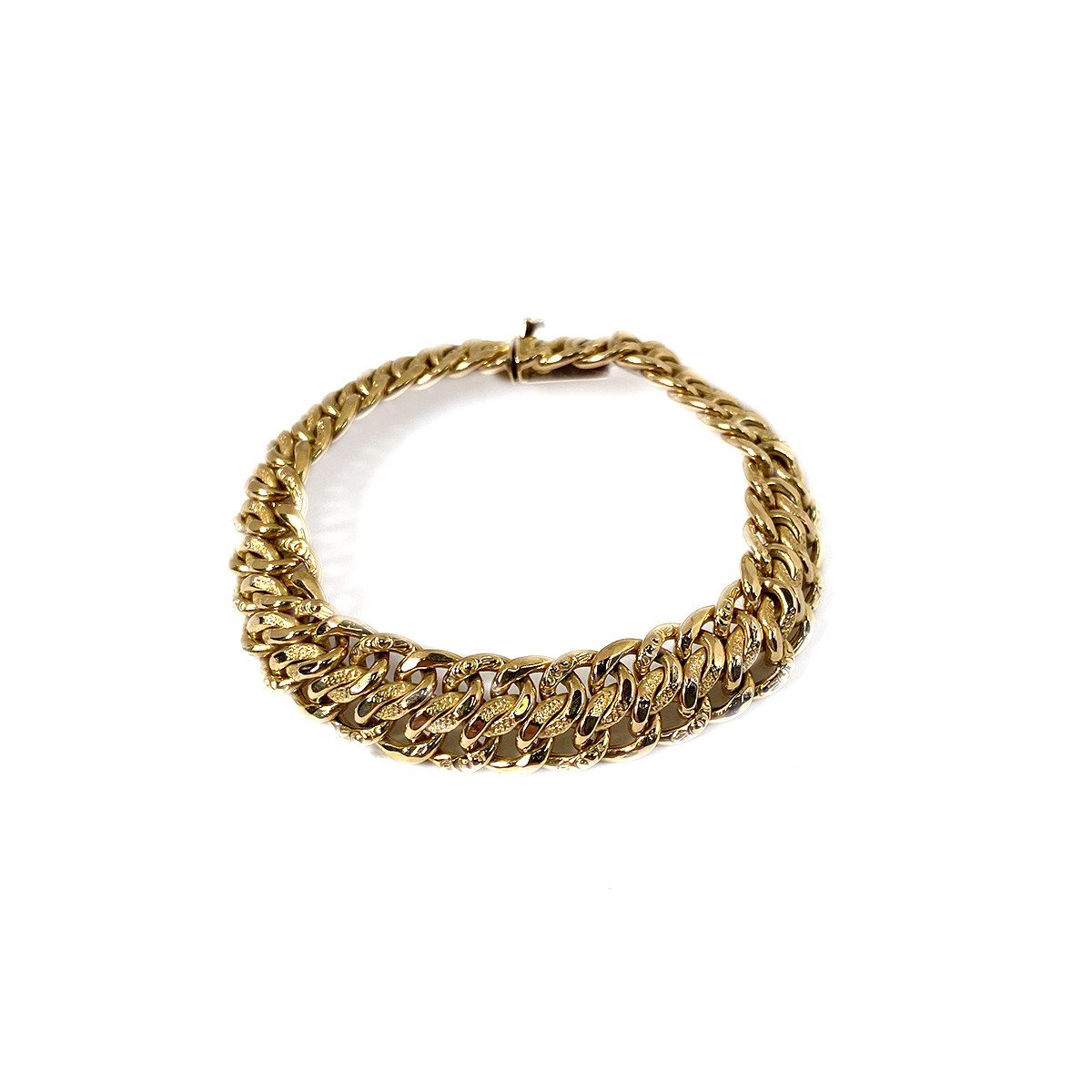 Gourmette d'occasion or jaune 750 maille russe 19 cm