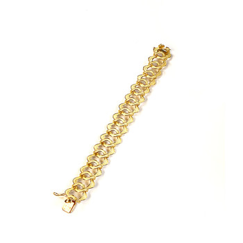 Bracelet d'occasion or 750 jaune maille fantaisie 17,5 cm