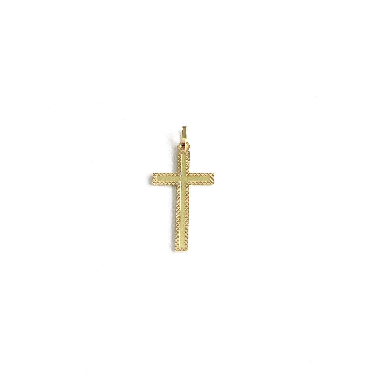 Pendentif croix or 750 jaune - vue 2