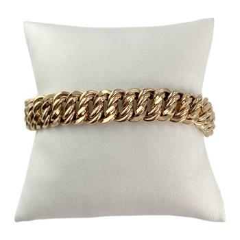 Bracelet d'occasion or 750 jaune maille américaine 19 cm