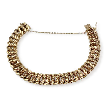 Bracelet d'occasion or 750 jaune maille américaine 19 cm