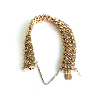 Bracelet d'occasion or 750 jaune maille américaine 19 cm