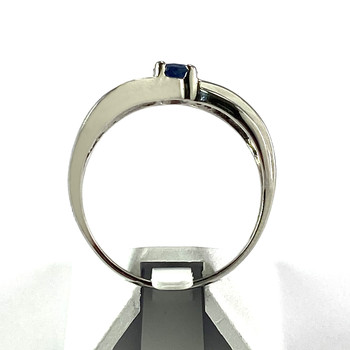 Bague d'occasion or 750 blanc saphir diamants