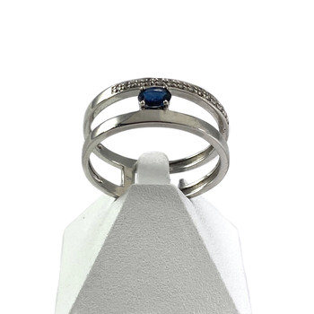 Bague d'occasion or 375 blanc saphir