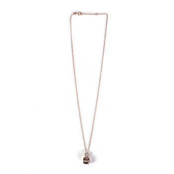 Collier d'occasion or 375 rose topaze zirconias 42 cm