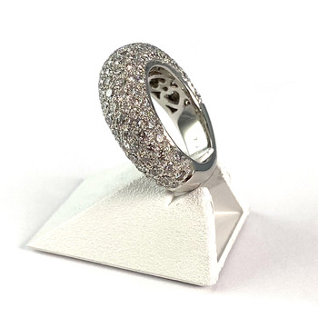 Second-hand gold 750 white diamond ring