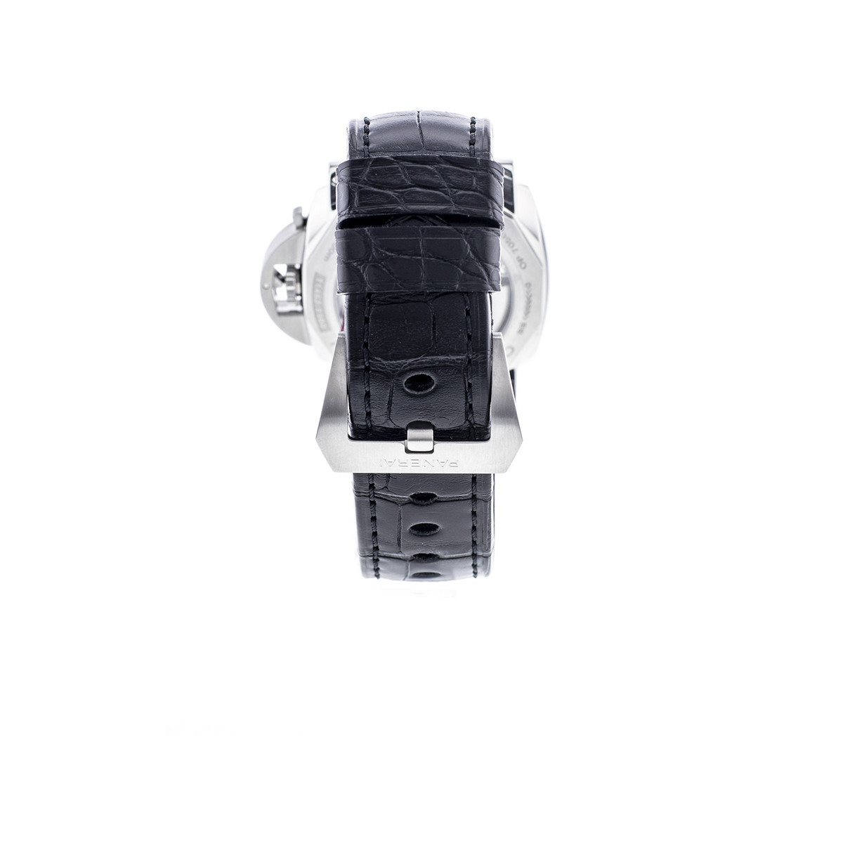 Montre d'occasion Panerai Luminor homme automatique acier bracelet cuir - vue 3