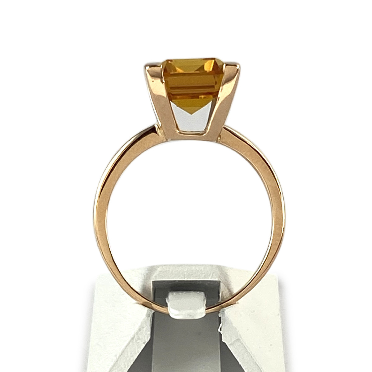 Bague d'occasion or 750 jaune corindon synthétique - vue 3
