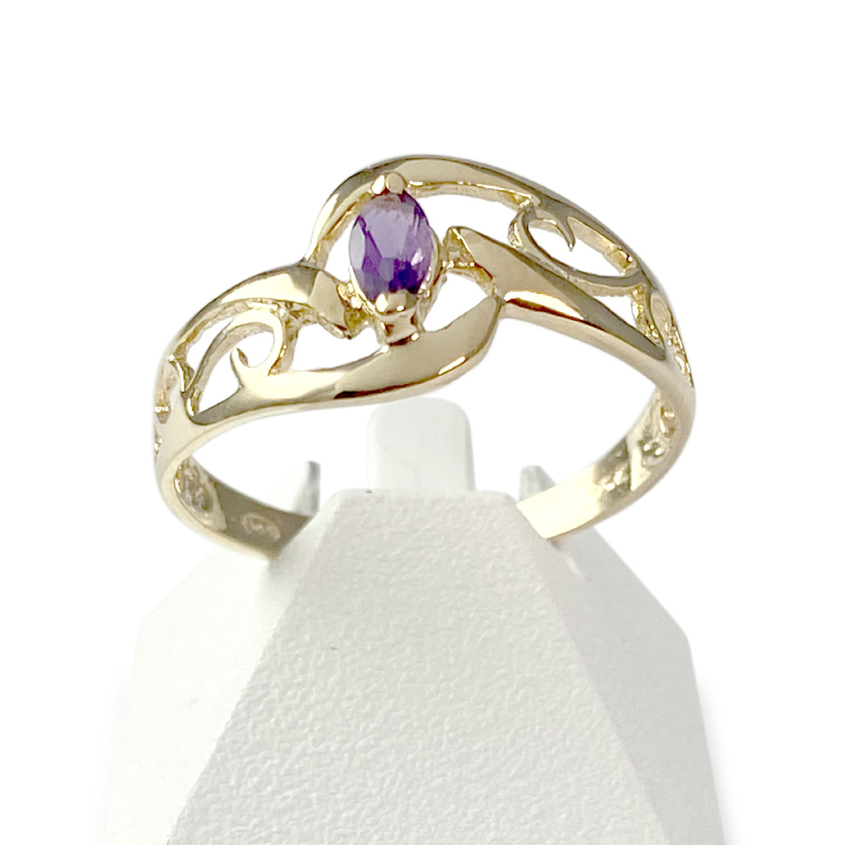 Bague d'occasion or 750 jaune améthyste