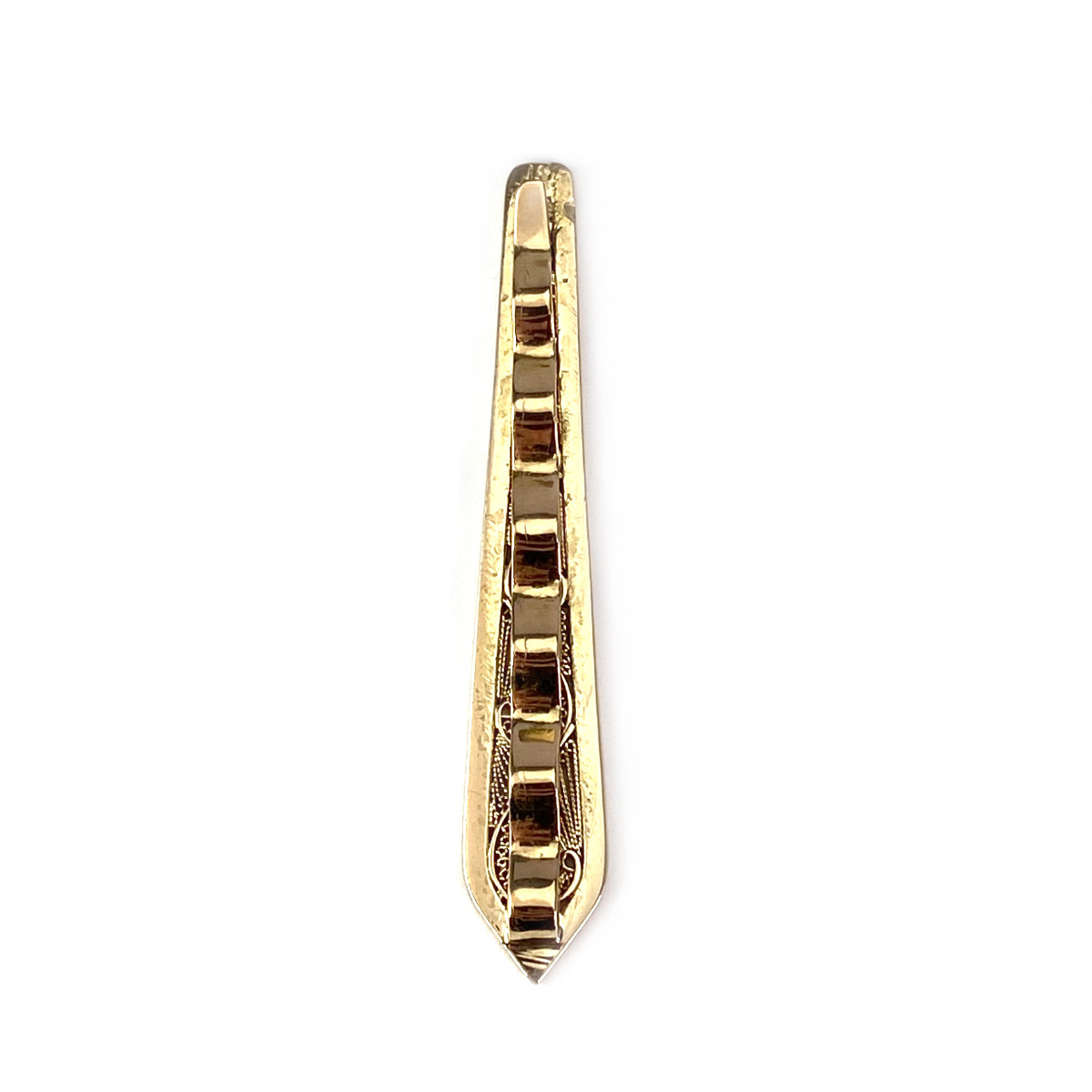 Broche d'occasion or 750 jaune motif filigrané - vue 2