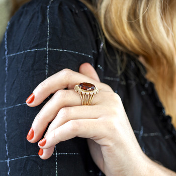 Bague d'occasion or 750 jaune corindon synthétique