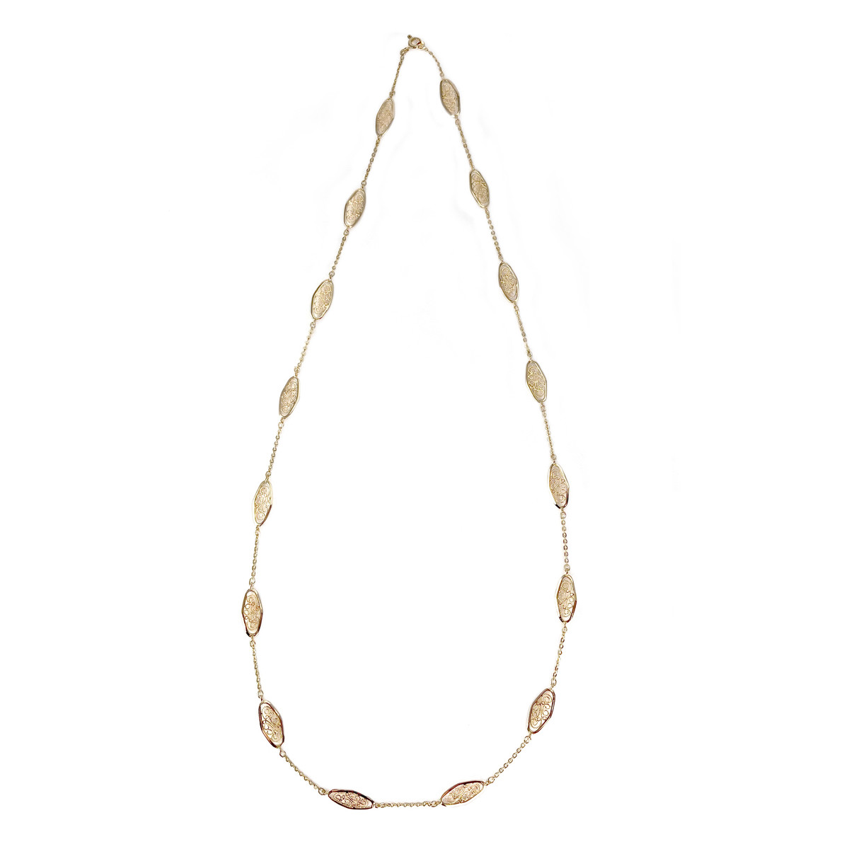 Collier d'occasion or 750 jaune maille filigranée 60 cm - vue 2