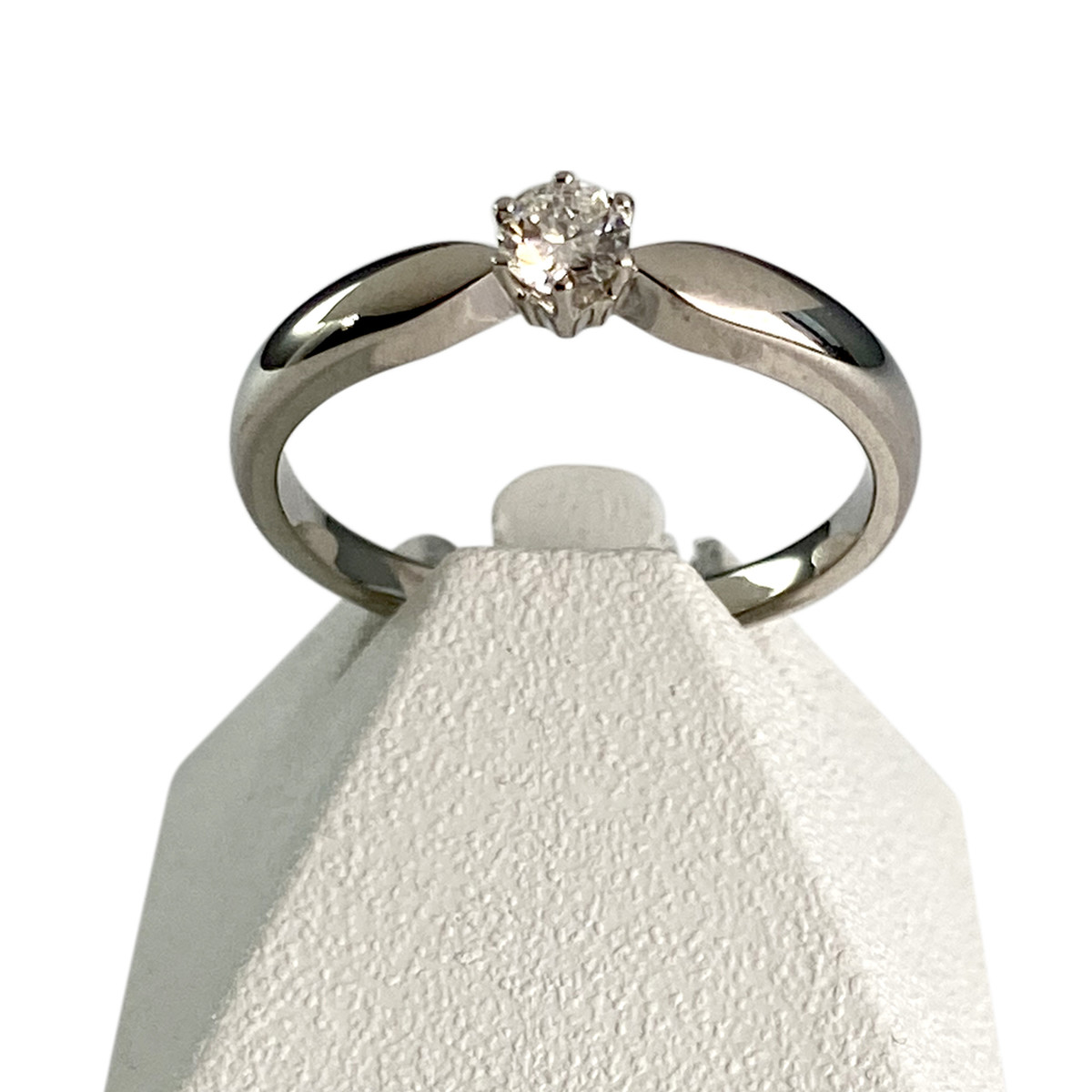 Solitaire d'occasion or 750 blanc diamant 0,15 carat
