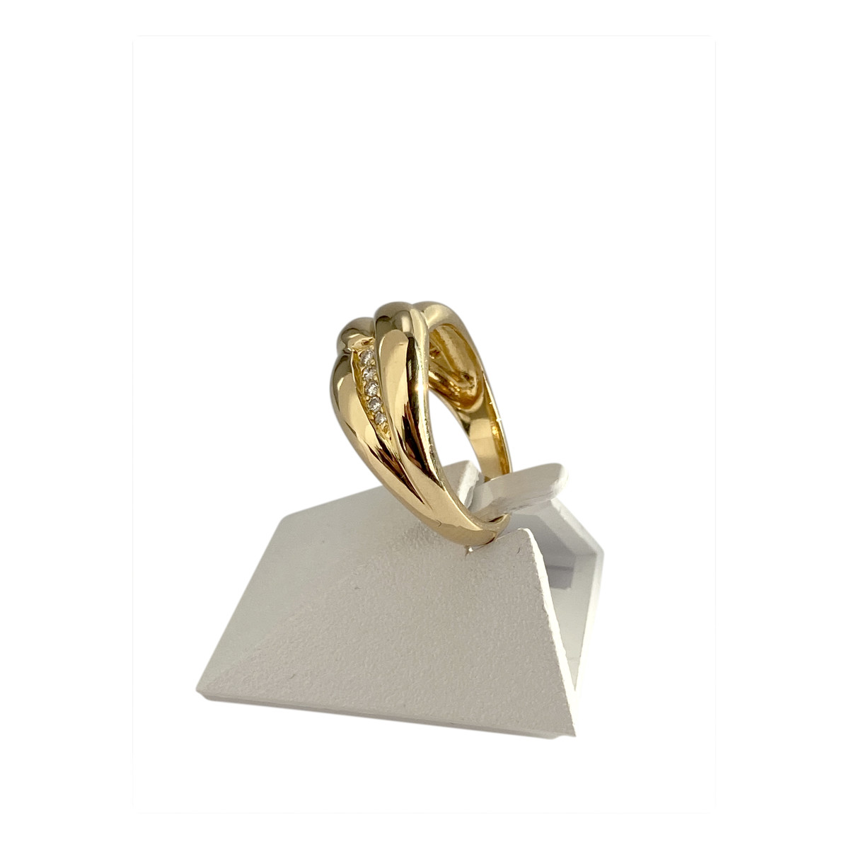 Bague d'occasion or 750 jaune diamants - vue 2