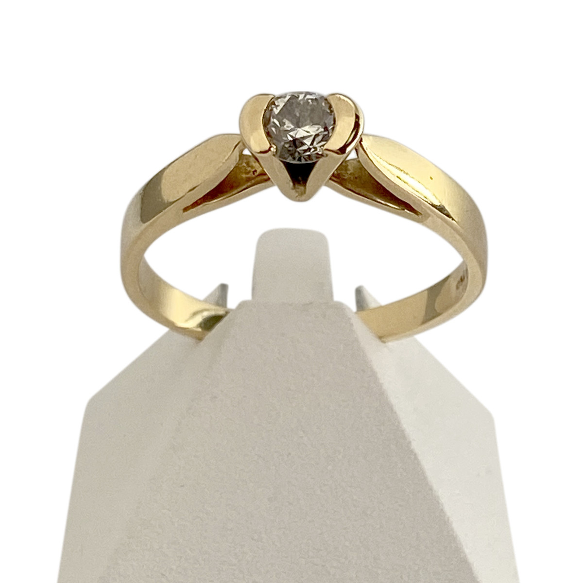 Solitaire d'occasion or 750 jaune 0.30 carat