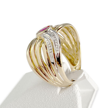 Bague d'occasion or 750 2 tons diamants