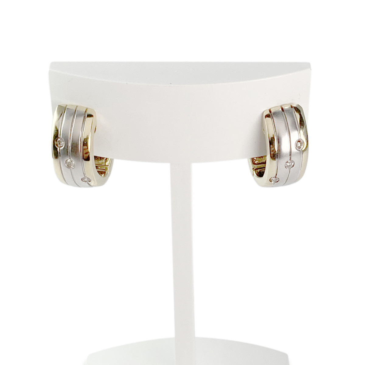 Boucles d'oreilles d'occasion or 375 jaune diamants