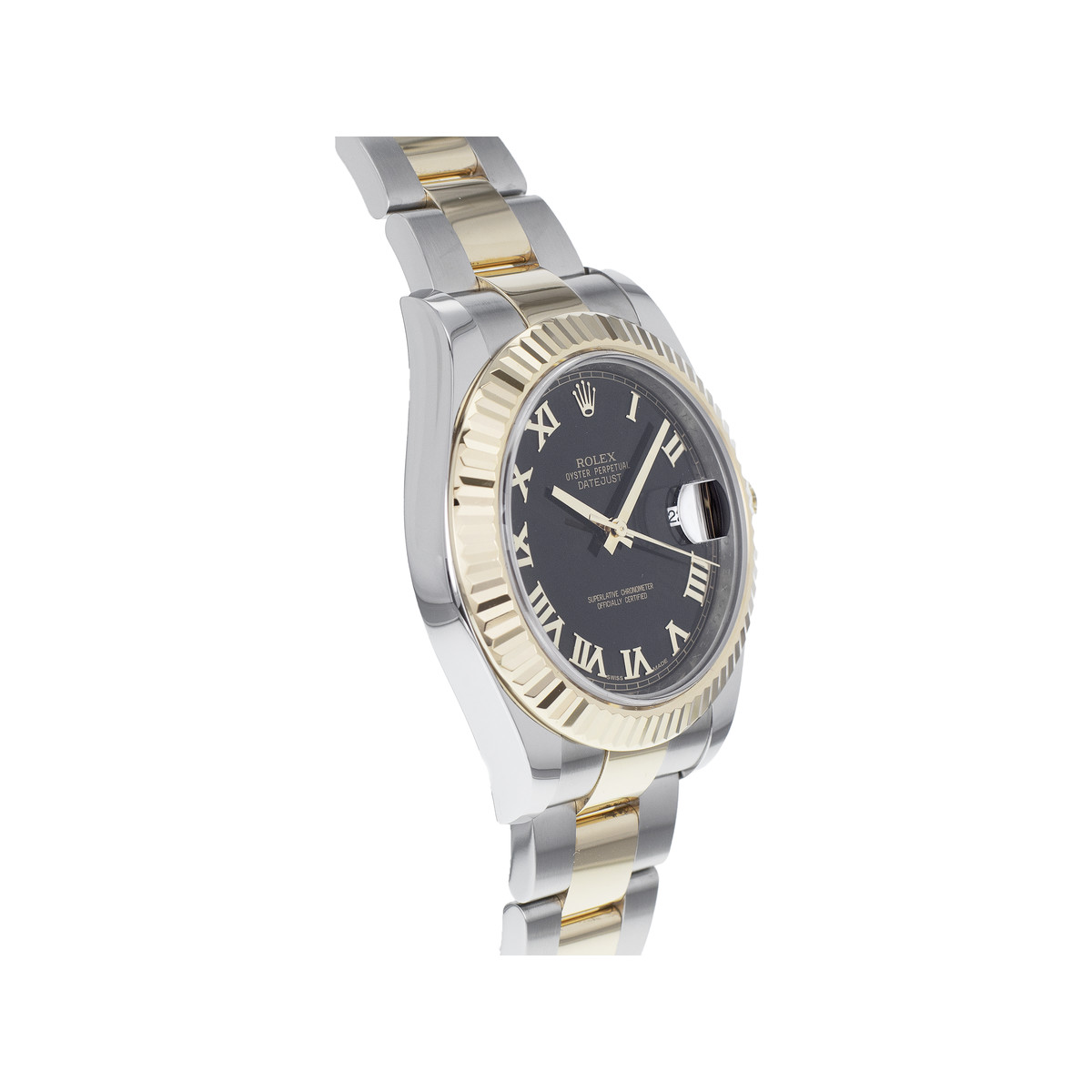 Montre d'occasion Rolex Date Just homme automatique or jaune et acier - vue 2