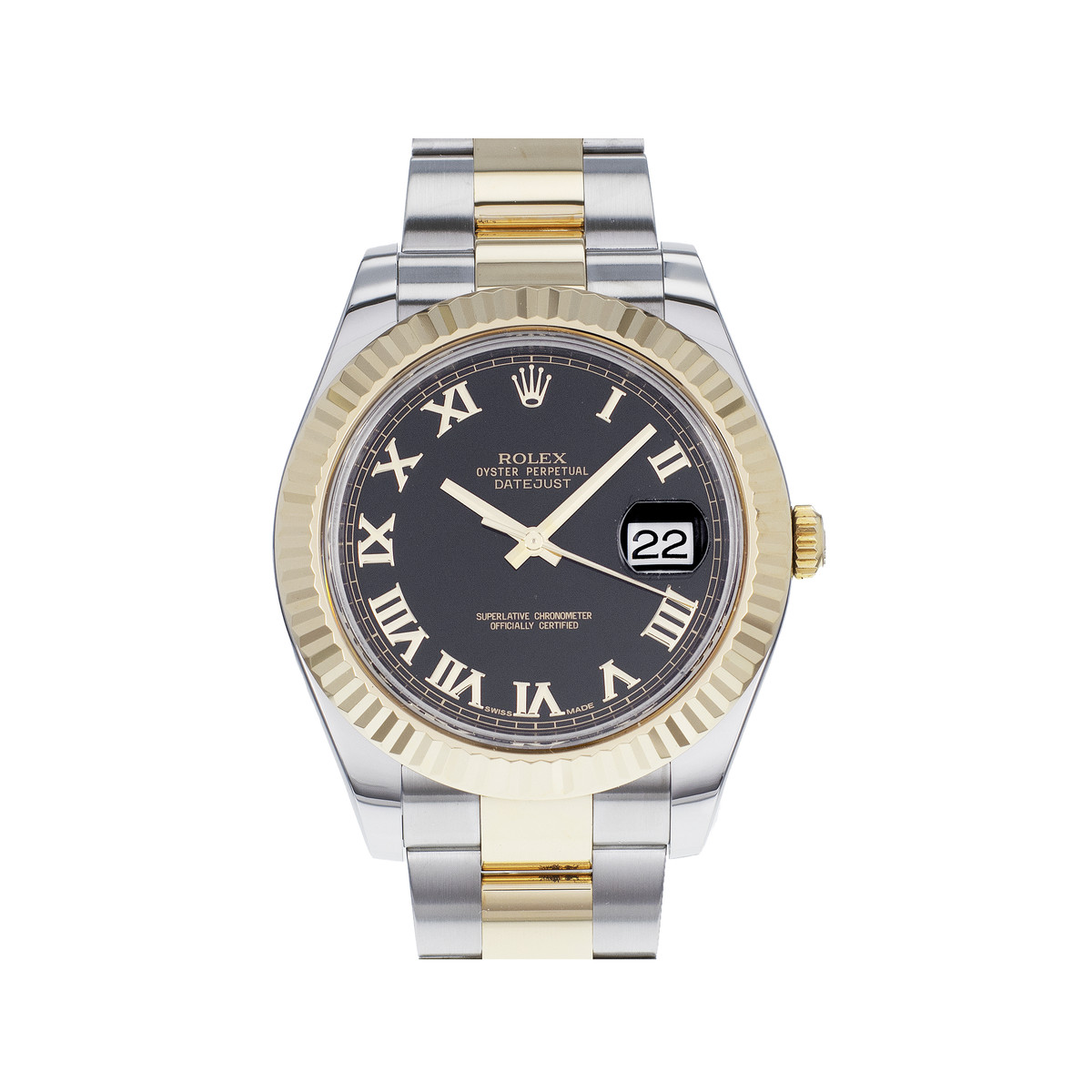 Montre d'occasion Rolex Date Just homme automatique or jaune et acier - vue D1
