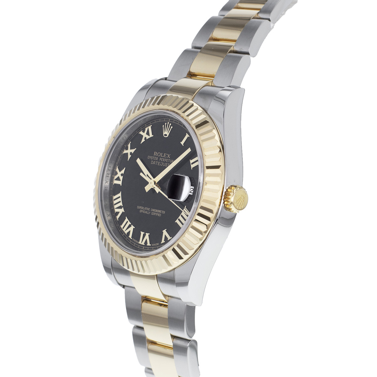 Montre d'occasion Rolex Date Just homme automatique or jaune et acier - vue D3