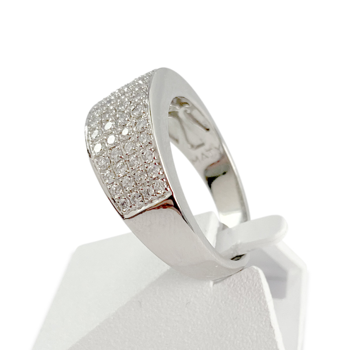 Bague d'occasion or 750 blanc diamants - vue 2
