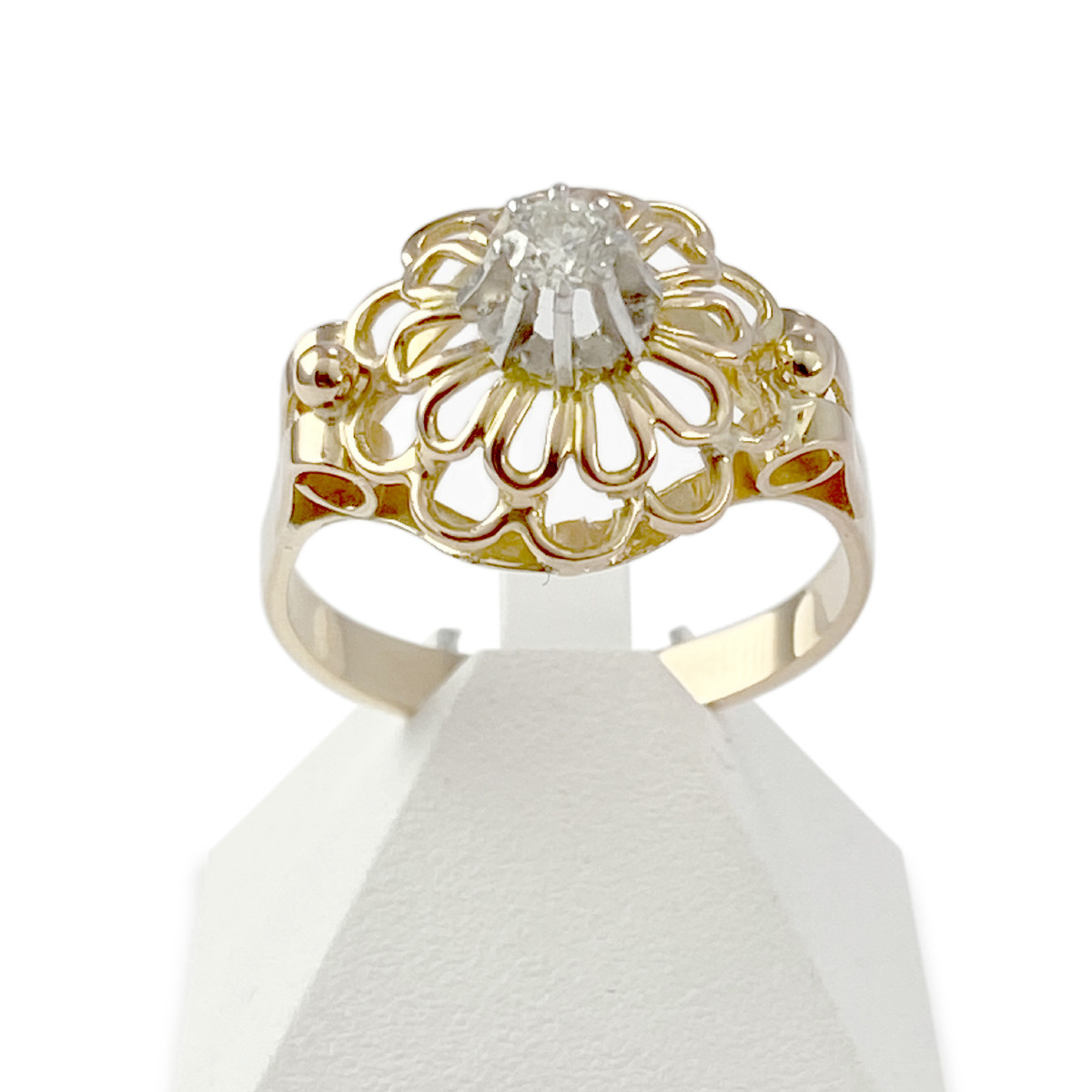 Bague d'occasion or 585 2 tons zirconia